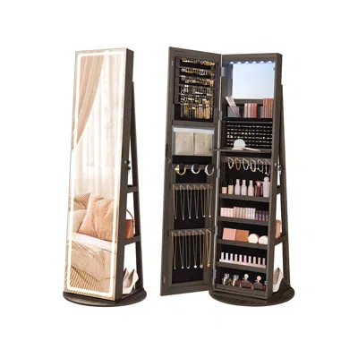 Breebe Led Mirror Jewelry Cabinet Standing