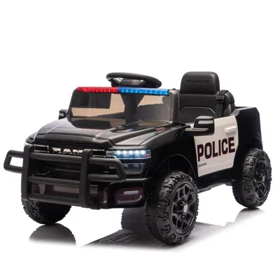 Breebe Licensed Dodge Ram 3500 12v Kids Ride On Truck,w/ Remote Control,2wd & Rear Shock Suspension,led Hea In Black