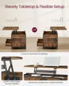 Breebe Lift Top Coffee Table With Storage Drawers, Coffee Table For Living Room With Lifting Top