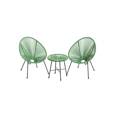 Breebe Light Green 3-piece Outdoor Acapulco Chair