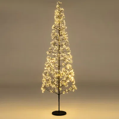 Breebe Lighted Alpine Tree With Warm White Light Led Lights Pre-lit Artificial Cedar Tree With Weighted Bas In Gold