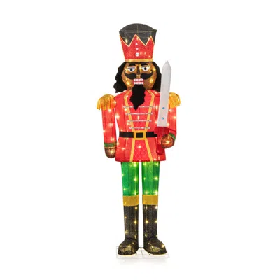 Breebe Lighted Christmas Nutcracker With Glitter Sword In Multi