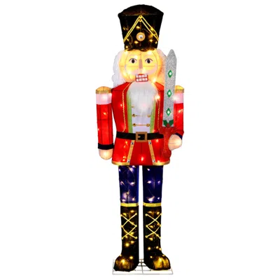 Breebe Lighted Nutcracker Soldier Outdoor Christmas Decoration With Glitter Sword In Multi