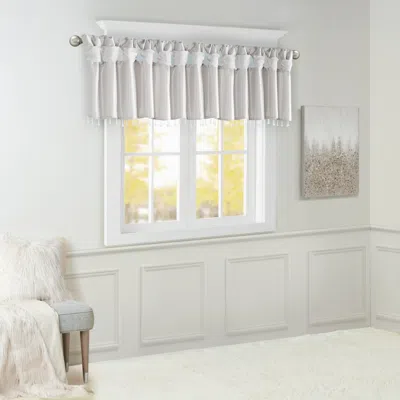Breebe Lightweight Faux Silk Valance With Beads Silver 50x26' In White