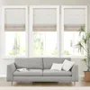 Breebe 1-piece 34x64' Linen Blend Light Filtering Cordless Roman Shade,white In Gray