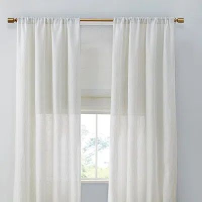 Breebe Linen Blend Light Filtering Cordless Roman Shade White 27x64'