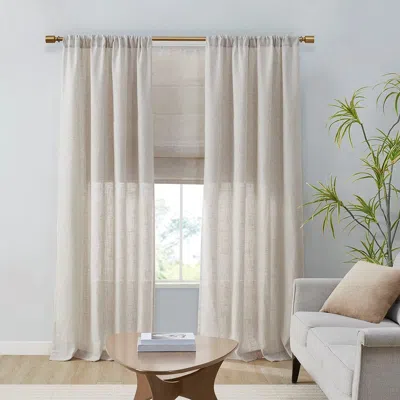 Breebe Linen Blend Light Filtering Curtain Panel Pair(2 Pcs Window Panels) In Neutral
