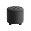 Breebe Linen Fabric Storage Ottoman