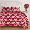 Breebe Lovebirds Quilt Set In Red