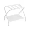 Breebe Luggage Rack With Fabric Storage Shelf Cloud White