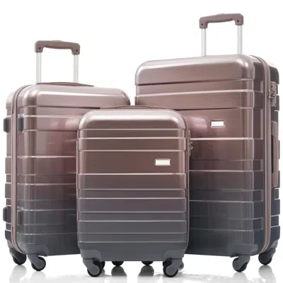 Breebe Luggage Sets New Model Abs Hardshell 3pcs Clearance Luggage Hardside Lightweight Durable Suitcase Se In Gray