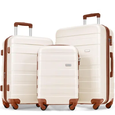 Breebe Luggage Sets New Model Abs Hardshell 3pcs Clearance Luggage Hardside Lightweight Durable Suitcase Se In White