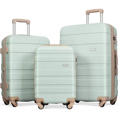 Breebe Luggage Sets New Model Abs Hardshell 3pcs Clearance Luggage Hardside Lightweight Durable Suitcase Se In Green