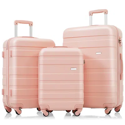 Breebe Luggage Sets New Model Abs Hardshell 3pcs Clearance Luggage Hardside Lightweight Durable Suitcase Se In Pink