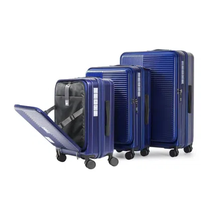 Breebe Luggage,with Front Opening,tsa Approved Lock,hardshell Suitcase,blue