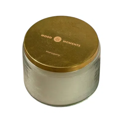 Breebe Mahogany Glass Jar Wax Candle With 3 Wicks In Gold