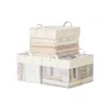 Breebe Medium Fabric Storage Baskets Set Of 3 In Neutral