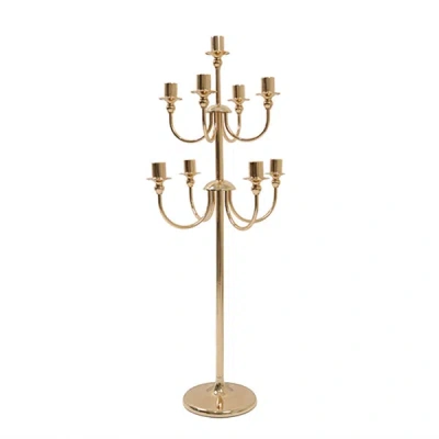 Breebe Metal Floor Candelabra Candle Holder, 9-arm Vintage Taper Stand Gold Table Centerpiece For Weddings 