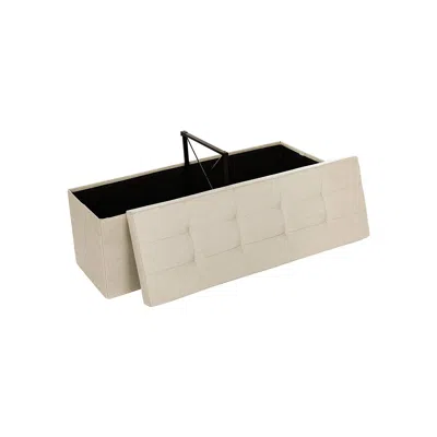 Breebe Metal Support Ottoman Bench In Neutral