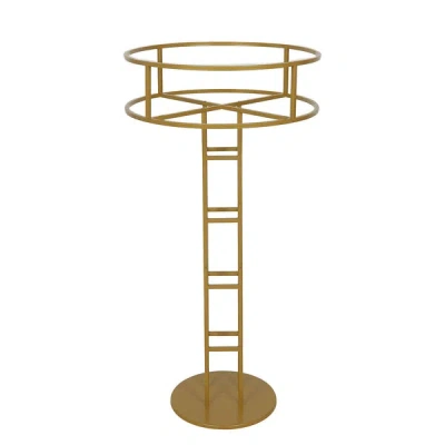 Breebe Metal Wedding Centerpiece Open Frame Design Gold - Grand Halo Top Floral Riser Pedestal 46"