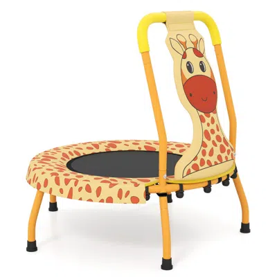 Breebe Mini Trampoline For Toddlers With Foam Padded Handle And Safety Padded Cover In Orange