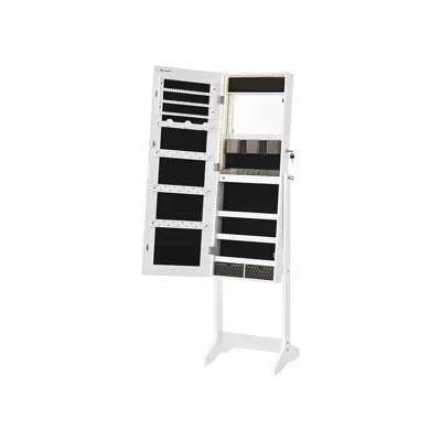 Breebe Mirror Jewelry Cabinet With Led Lights In White