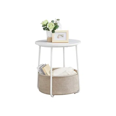 Breebe Modern Nightstand With Fabric Basket