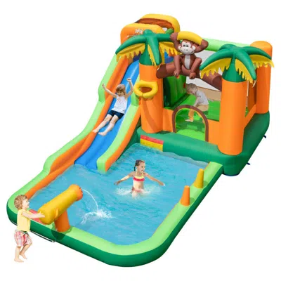 Breebe Monkey-themed Inflatable Bounce House With Slide Without Blower