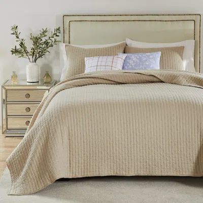 Breebe Monterrey Taupe Quilt Set In Gold