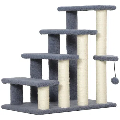 Breebe Multi-level Cat Stair Steps With Scratching Post For Indoor Use In Purple