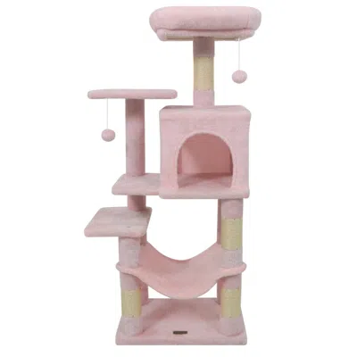 Breebe Multi-level Cat Tower With 2-door Condo And Padded Top Perch In White