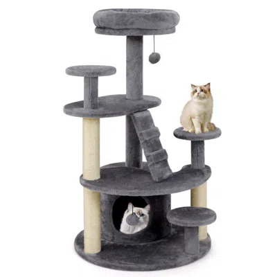 Breebe Multi-level Kitty Tower With Condo And Climbing Ladder In Gray