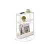 Breebe Narrow End Table With Charging Station In White