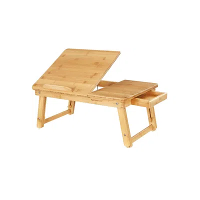 Breebe Natural Color Bamboo Adjustable Laptop Desk