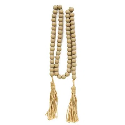 Breebe Natural Wood Bead Garland 60"