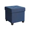 Breebe Navy Blue Storage Ottoman