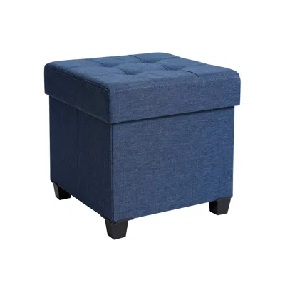 Breebe Navy Blue Storage Ottoman