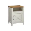 Breebe Nightstand With Cabinet And Compartment Rustic White And Honey Brown