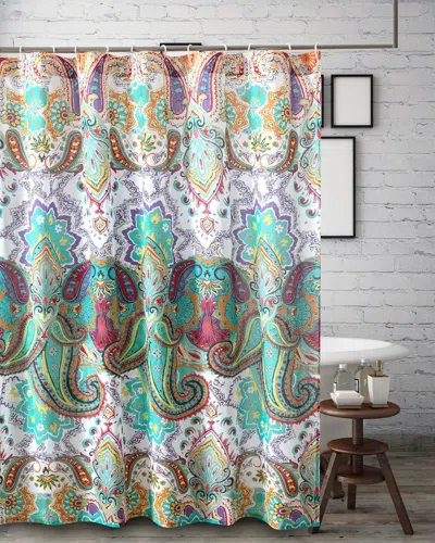 Breebe Nirvana Teal Bath Shower Curtain - 72x72 In Multi