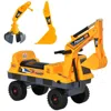 Breebe No Power 2 In 1 Ride On Excavator With Helmet And Claw, Construction Truck Set, Multi-functional Dig In Yellow