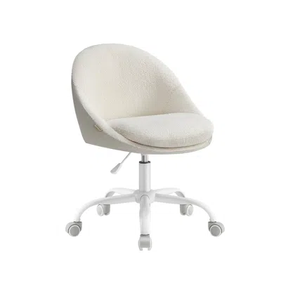 Breebe Office Chair With Cotton-linen Fabric Cappuccino Beige And Cloud White