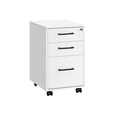 Breebe Office Filing Cabinet With Lock In White