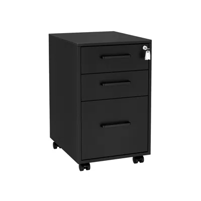 Breebe Office Filing Cabinet With Lock In Black