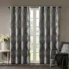 Breebe Ogee Knitted Jacquard Total Blackout Curtain Panel(only 1 Pc Panel) In Gray