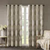 Breebe Ogee Knitted Jacquard Total Blackout Curtain Panel(only 1 Pc Panel) In Gray