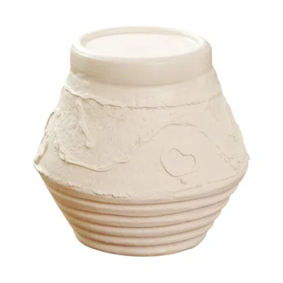 Breebe Organic Pattern Terracotta Candle Holder 5.2 X 5.2 X 5.5in Rustic Candle Stand In Neutral