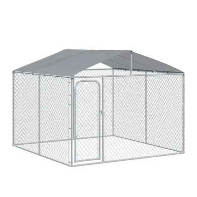 Breebe Outdoor Dog Kennel With Roof Cover And Secure Lock In Blue