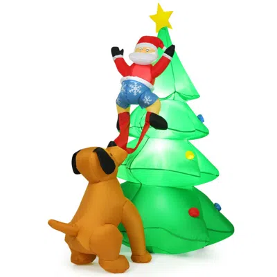 Breebe Outdoor Inflatable Christmas Tree Santa Decor With Led Lights In Multi