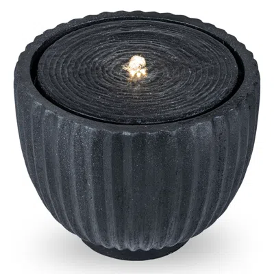 Breebe Outdoor Round Sphere Water Fountain With Pump For Garden In Black