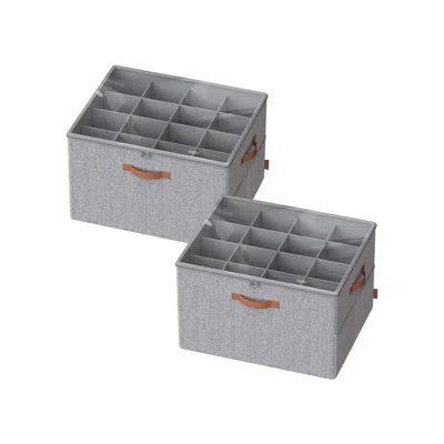 Breebe Pack 2 Shoe Organizers For Closet In Gray